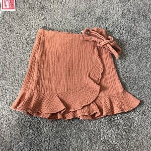 Rust wrap skirt